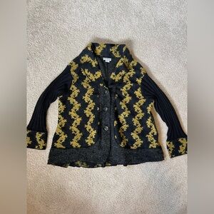 NorthStyle Black and Gold Knit Cardigan